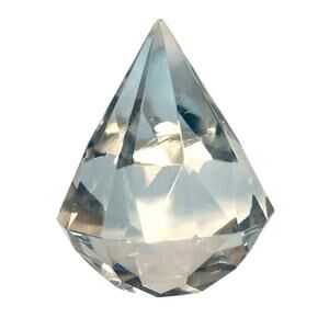 Large Diamond Crystal Paperweight Decor Bridal Rainbow Glamour Opulent Luxe 3.5"